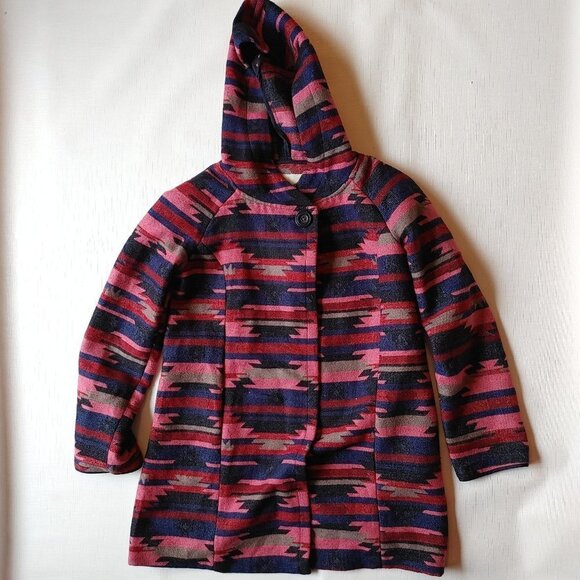 Anthropologie Tabitha Leona Aztec Wool Hooded Wrap Jacket Women's Size Small - Picture 2 of 8